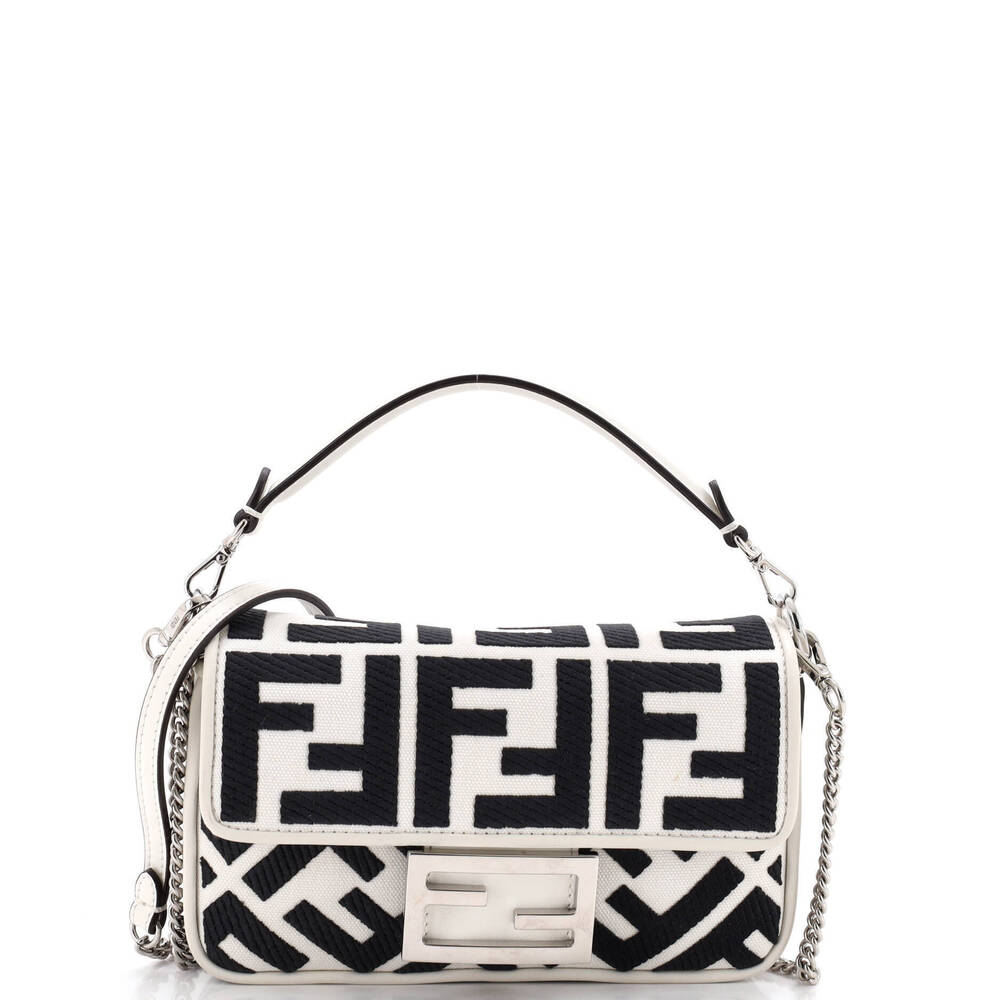 Fendi Mini Baguette NM Bag Zucca Jacquard Denim